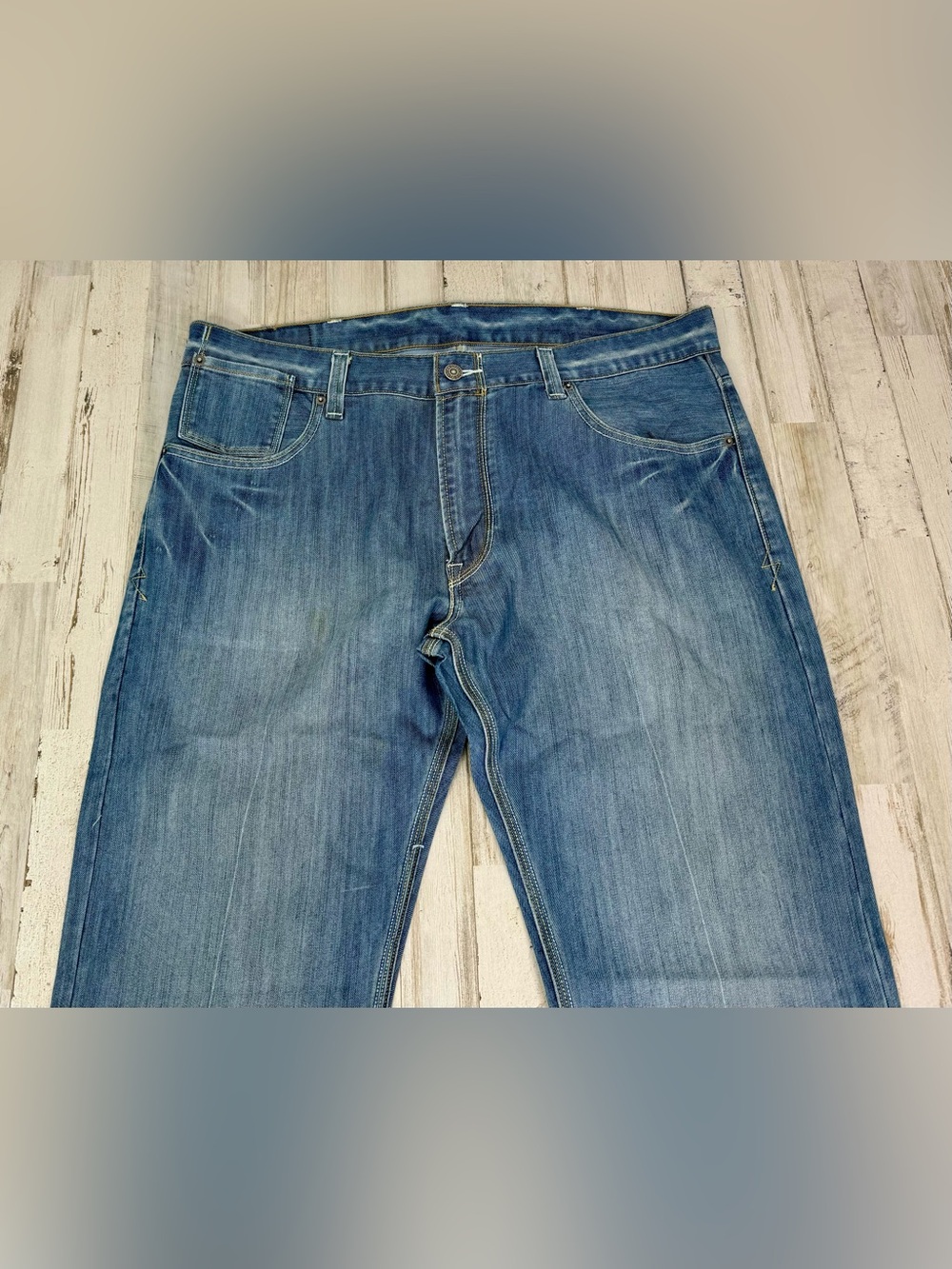 Levis 514 Jeans Womens 38x31 Blue Straight Wide Leg Casual Denim - Picture 3 of 13